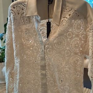 House of Harlow crochet blouse
